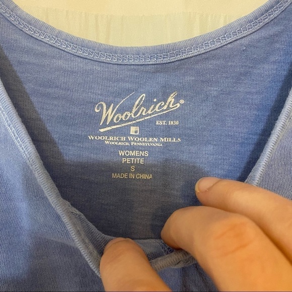 Woolrich Chambray Cotton Dress Blue Sz Small Petite - Picture 2 of 8